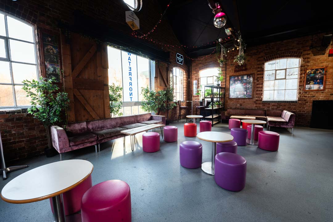 A photograph of the Waterfront cocktail bar