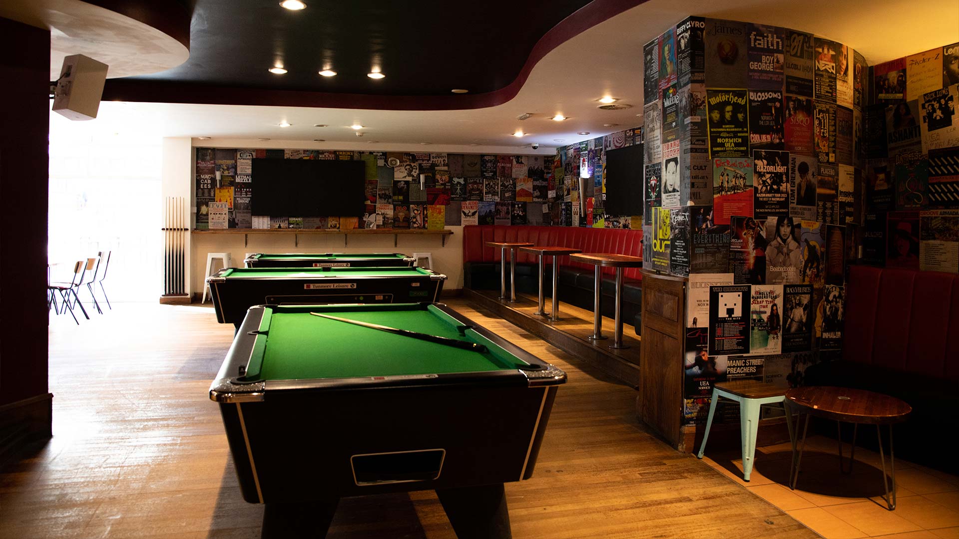 A photograph of the Red Bar at Union House with a pool table