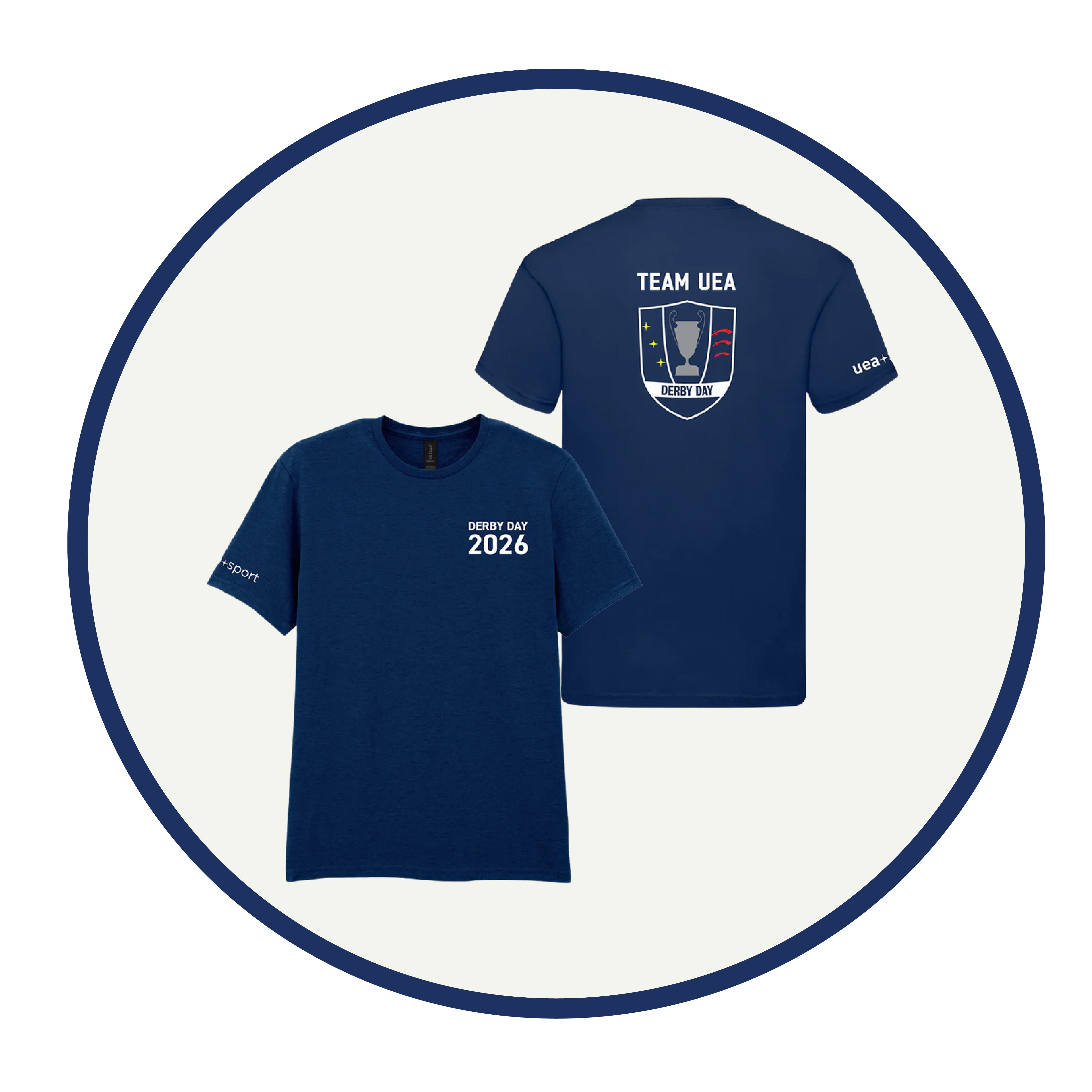 photo of the Derby Day t shirts; back and front