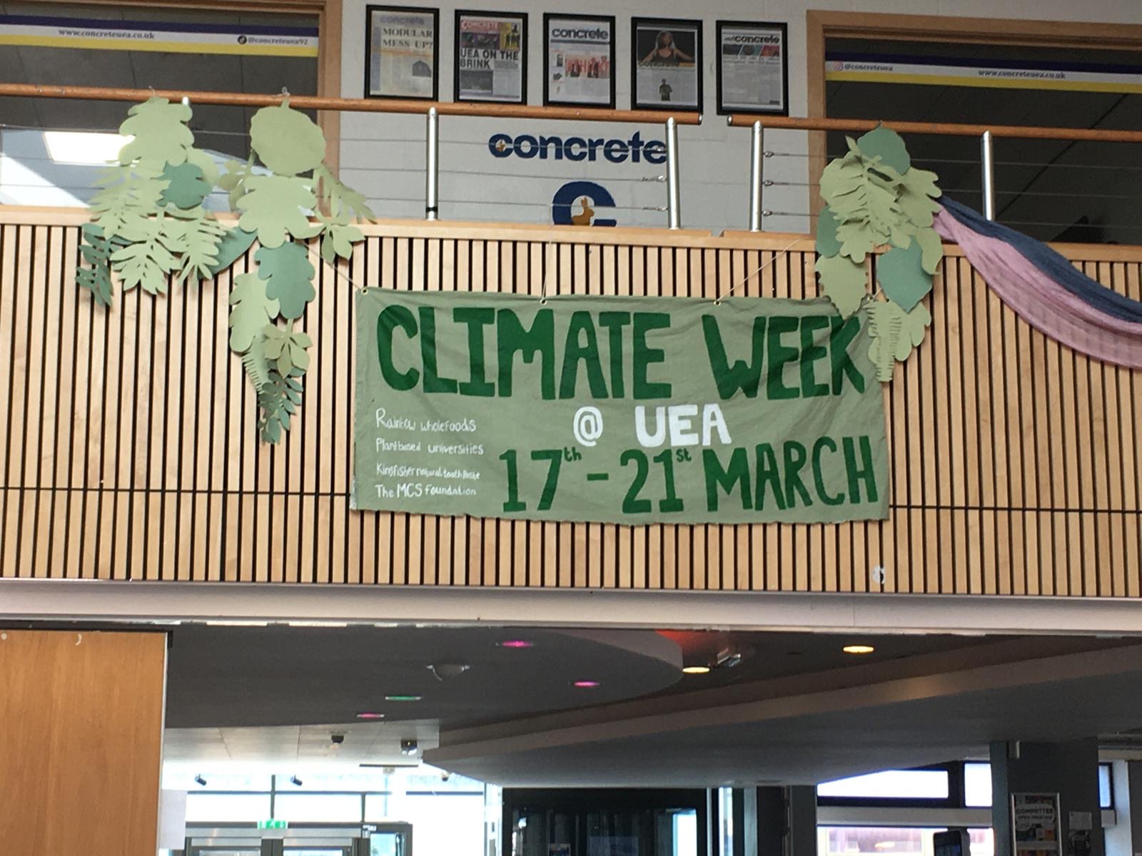 photo of climate week banner in hive