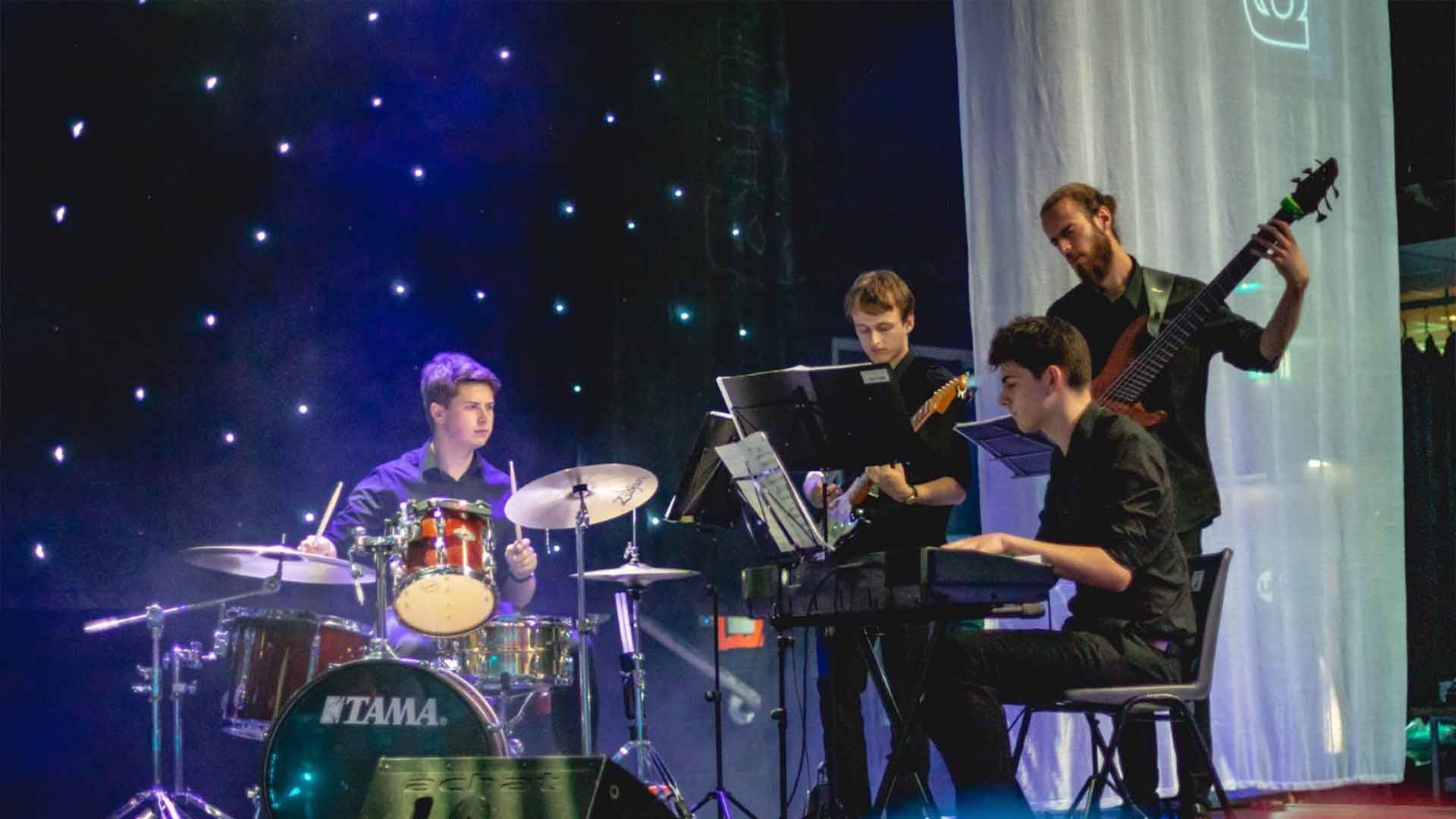 A student band performing at the awards ceremony